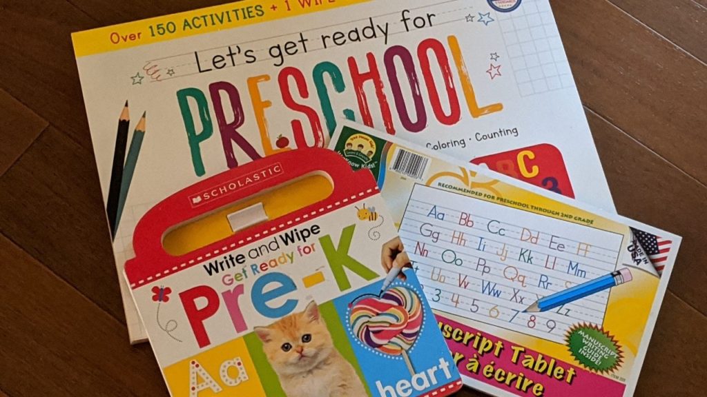 a few different types of workbooks for preschool age kids