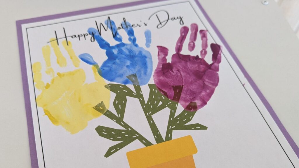 mother's day flower handprint craft