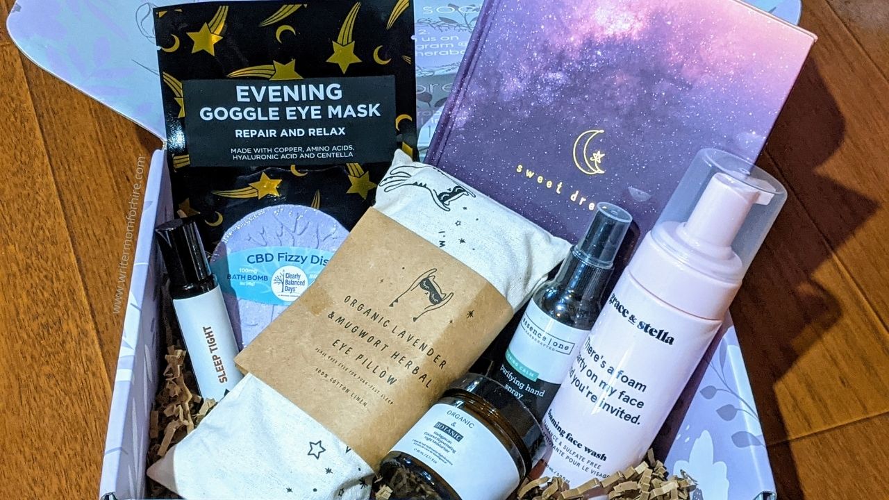 featured photo of the sweet dreams box i took for this therabox reviews post