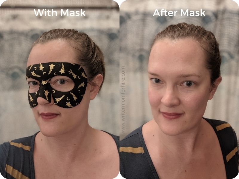 selfies i took while sampling the eye mask for this therabox review