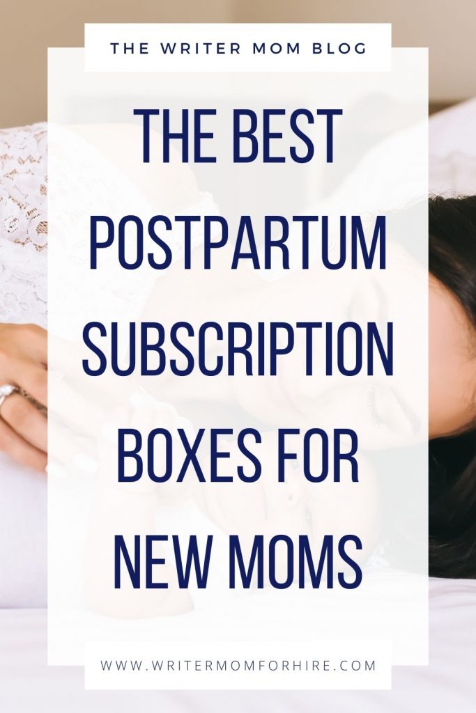 pin the image to share this article on the best postpartum subscription box for new moms