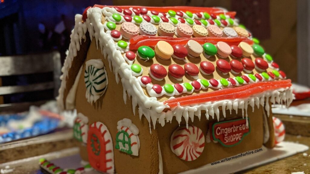 the gingerbread house one of the kids built to check off our christmas bucket list one year
