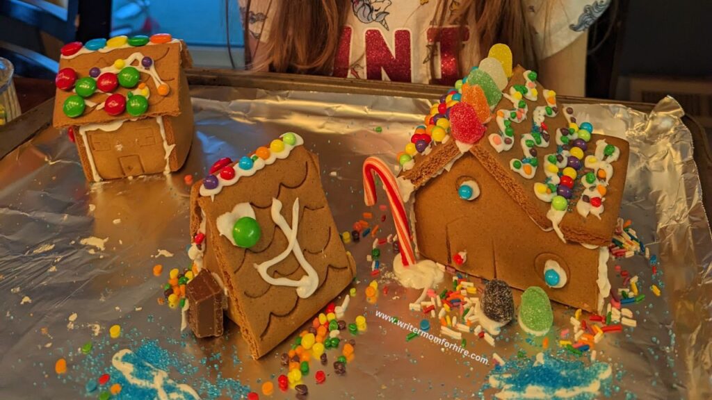 my daughter's gingerbread house village