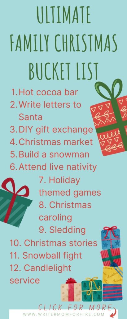 ultimate family christmas bucket list - twelve activities