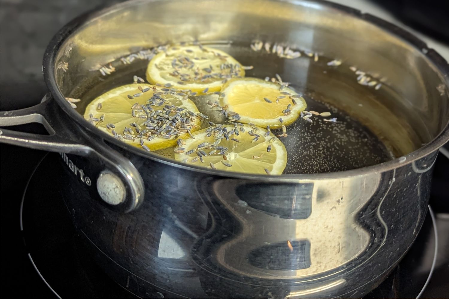 stovetop potpourri or simmer pot with lemon and lavender
